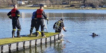 Báňští potápěči trénovali na Žermanické přehradě